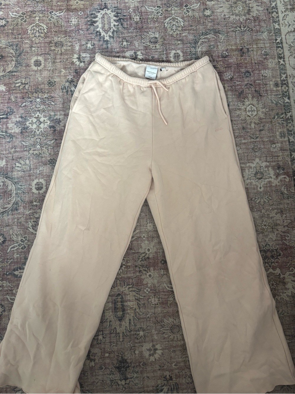 Aritzia wide leg baby pink sweat pants